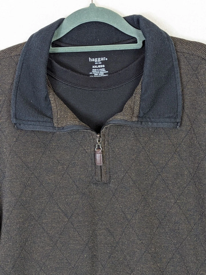 Haggar Hombres Talla XXL Manga Larga Camiseta Simulada Abuelo Núcleo Pullover Camisa Clásica Foto 4 de 4