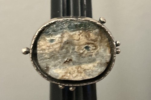 Vintage custom-made green Kyanite Gemstone Sterling Silver Heavy Ring Size 8 - Picture 10 of 21