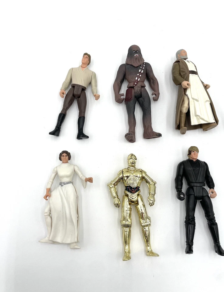 7 figuras de acción Kenner Star Wars 1995-1996 C-3PO Skywalker Chewbacca Leia de colección Foto 2 de 4
