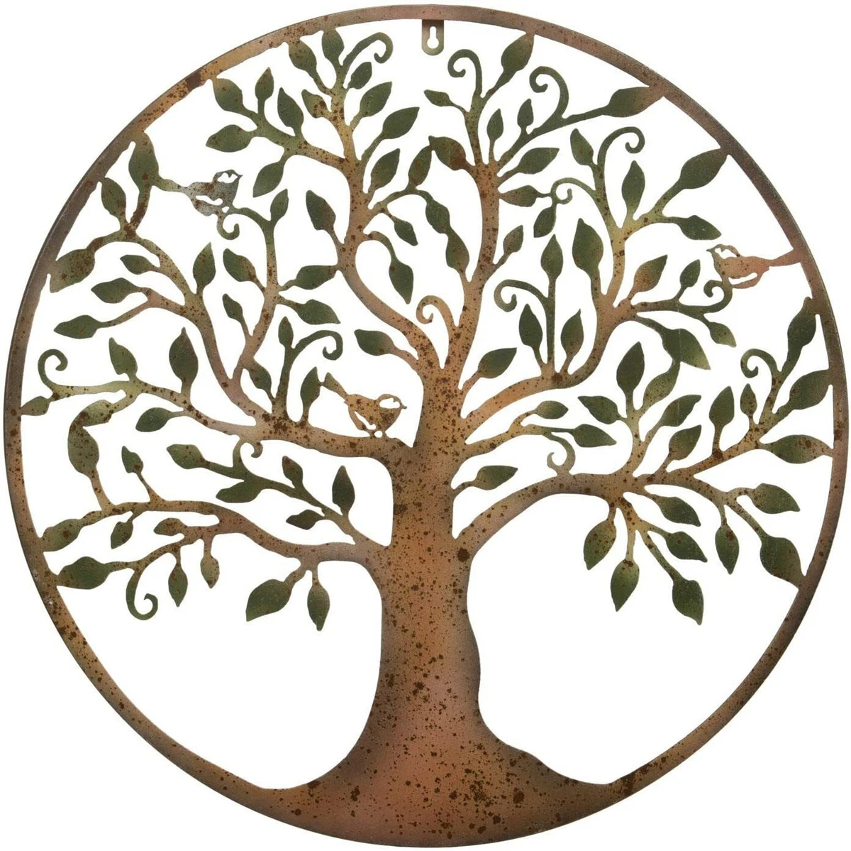 Rustic Tree Of Life Metal Round Wall Art Garden Sculpture Plaque Decor 60Cm  | Ebay