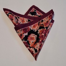 Pocket Square Floral Pattern 13"x13" Polyester New