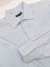      Hart Schaffner Marx Men's 16.5x33 Blue Check 100 Cotton Dress Shirt