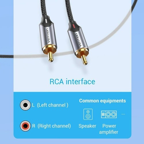 Cable de audio USB tipo C a 2 RCA para amplificador de altavoz convertidor divisor portátil - Imagen 5 de 13
