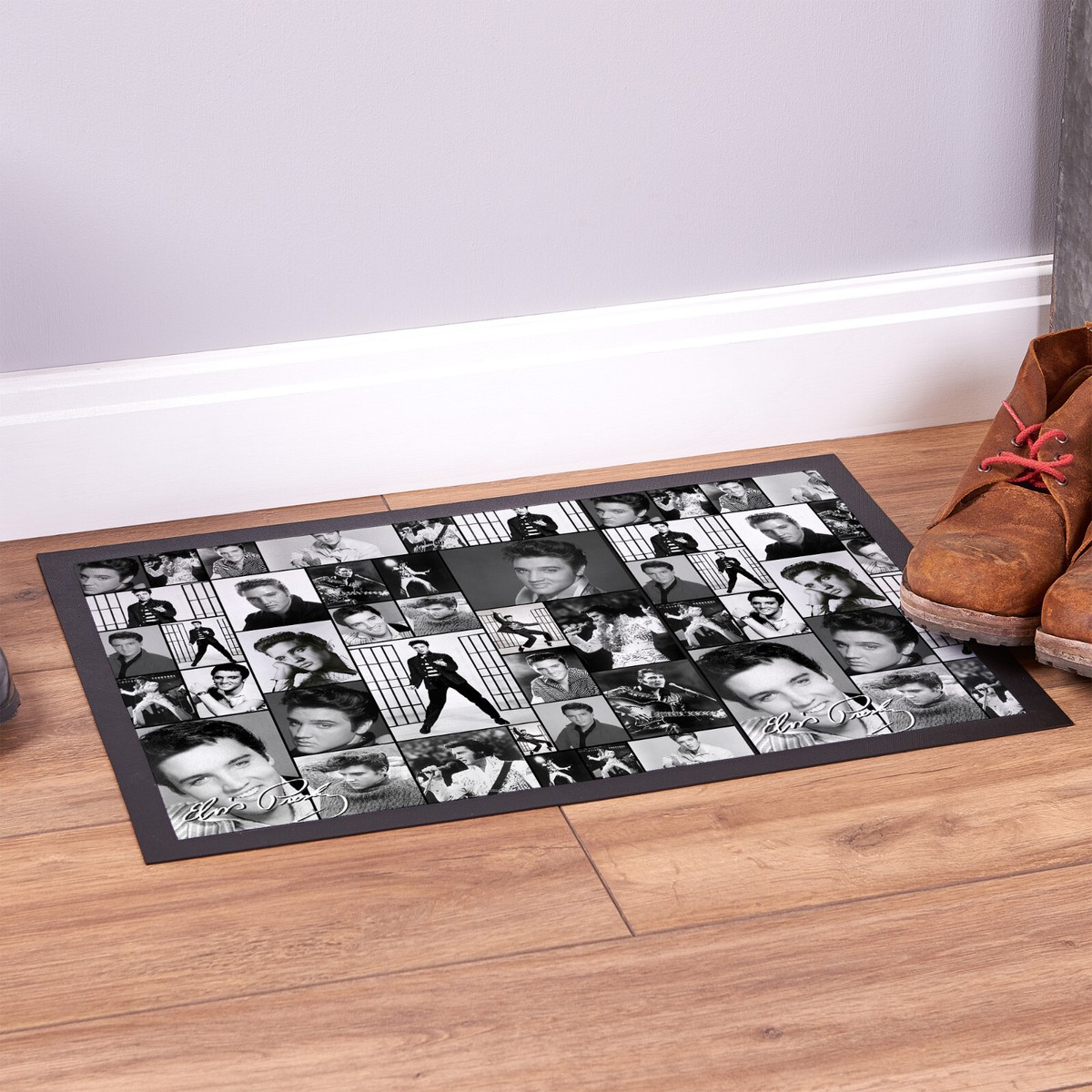 Black Weirdos rug elvis presley ブラックウィドー Elvis Presley Black & White Montage - Door Mat - 60cm x 40cm | eBay