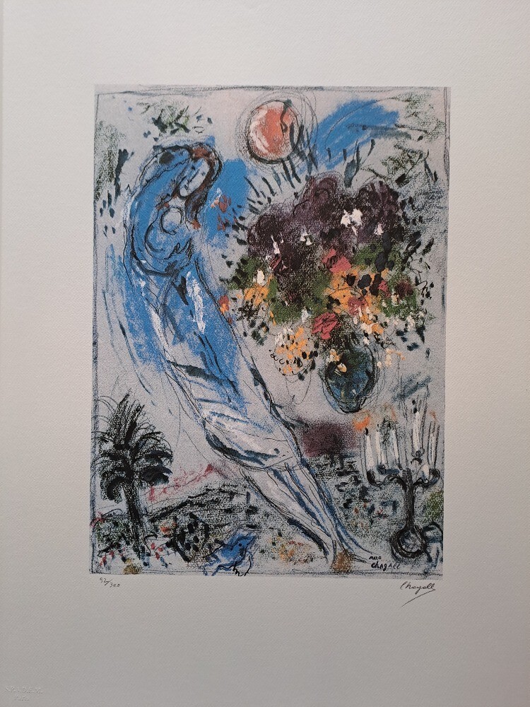 額　Marc　CHAGALL　MA884 額 Marc CHAGALL MA884 Marc Chagall Lithograph With COA Entitled