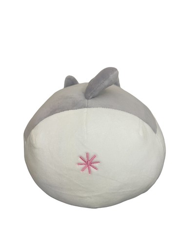 Almohada blanda grasa para perro Shiba Inu peluche 12" juguete gris blanco relleno súper suave - Imagen 3 de 8
