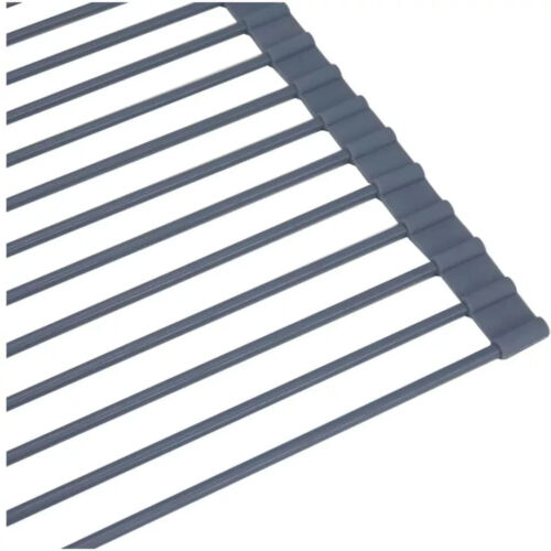 Over Kitchen Sink Roll Up Dish Drainer Drying Rack Silicone Trivet Mat - Picture 3 of 5