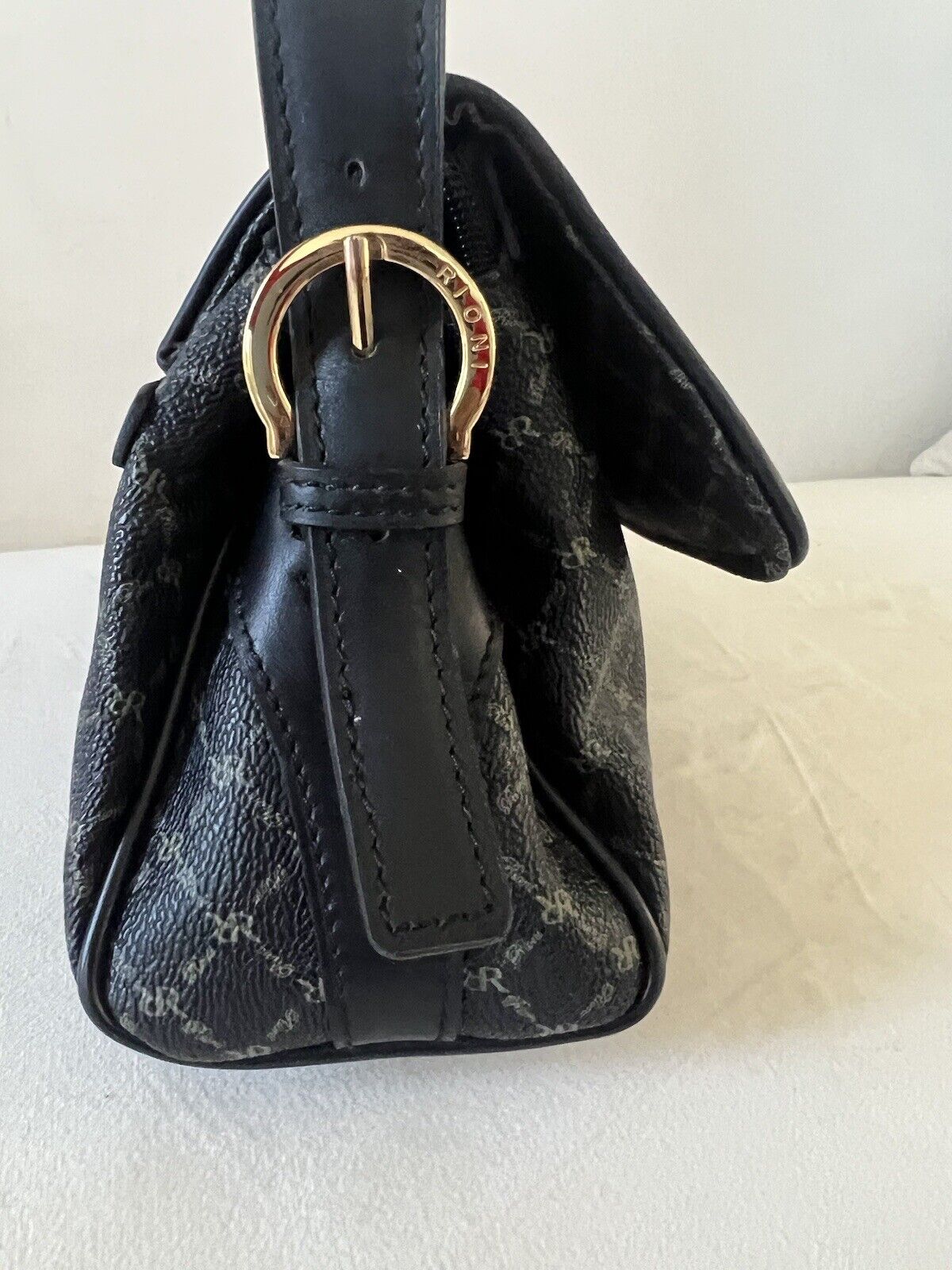 rioni moda italia black purse Monogram Shoulder B… - image 7