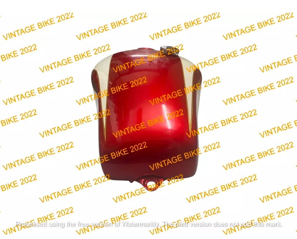 APTO PARA TANQUE DE COMBUSTIBLE DE GAS PINTADO CEREZA Y BLANCO TRIUMPH T160 con tapa grifo Foto 3 de 4
