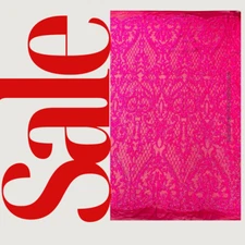 4 Way Stretch Mesh Fabric Damask Design Sequins Embroider  By Yard