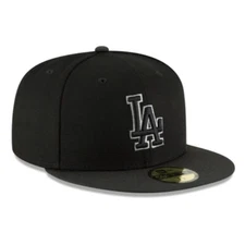 Brand New 59FIFTY Baseball Cap - MLB LA Dodgers Black on Black Fitted Hat