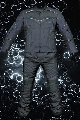 Combinaison Moto Textile Noir Hommes " Black Bird " Veste + Pantalon Imperméable - Photo 1/2