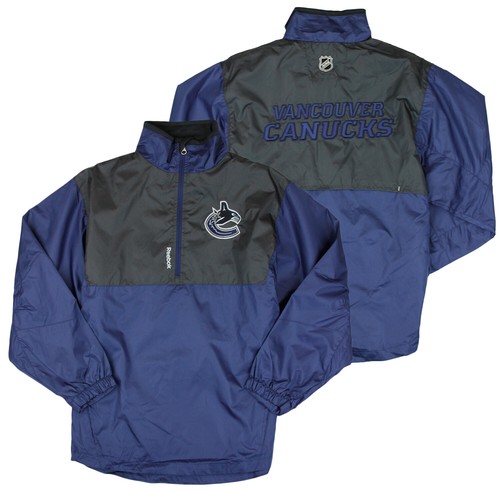 Reebok NHL Hockey Youth Vancouver Canucks Craftman Hot Windbreaker Jacket - Navy - Picture 4 of 6