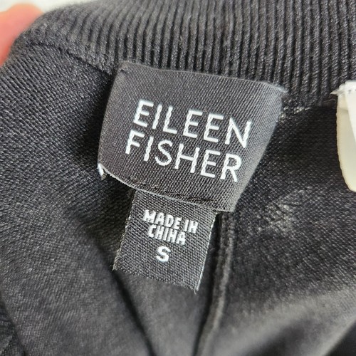Eileen Fisher Pants Black Silk Blend Pull On Straight Leg High Rise Stretch Sz S - Picture 5 of 6