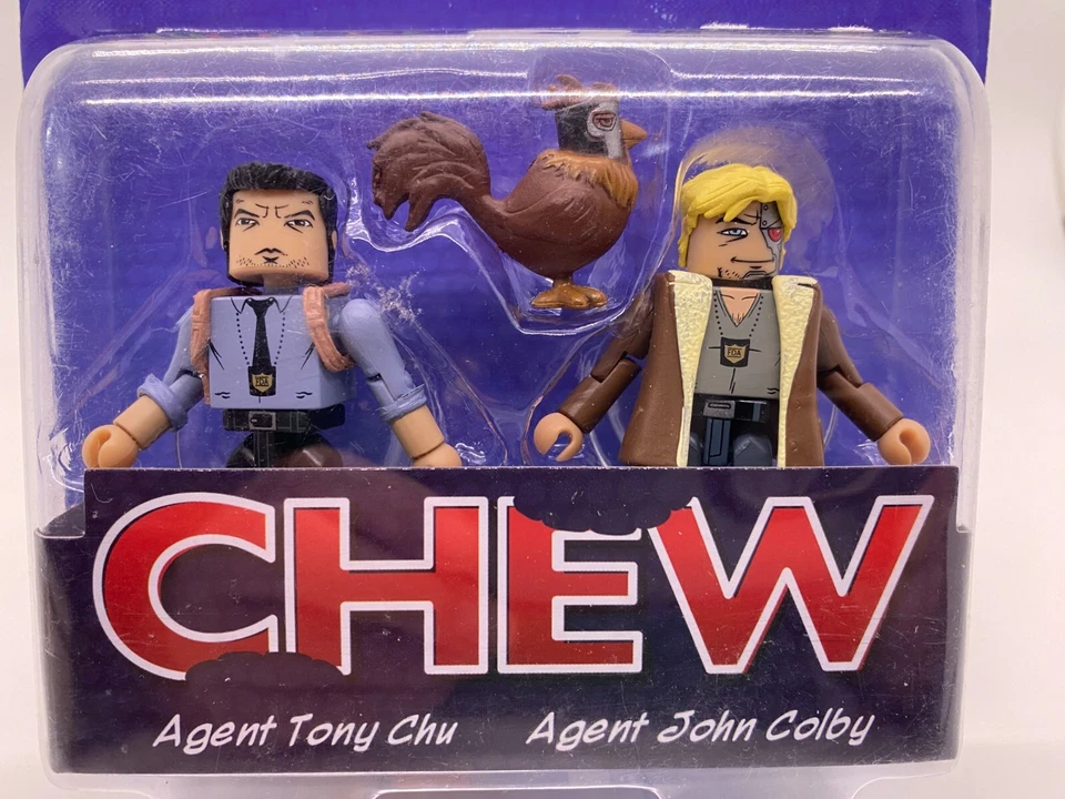 Cómic Héroes Masticable Agente Tony Chu Agente John Colby MiniMates Set Diamante Foto 2 de 4