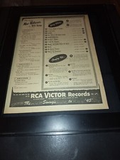 RCA Victor Records Rare Original 1950 Chart Promo Poster Ad Framed!