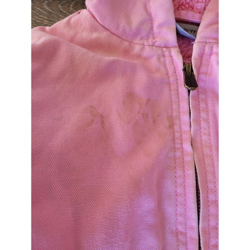 Carhartt Pink Hooded Jacket Sherpa Lined Canvas Barn Coat Toddler Girl - Picture 3 of 8