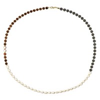 Cavill Silberkette 63Cm Mit HäMatit SüßWasserperlen Vergoldet 925
