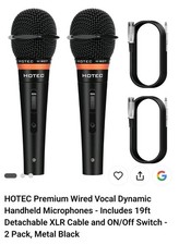 Premium Wired Vocal Dynamic Handheld Microphones - Includes 19ft Detachable X...