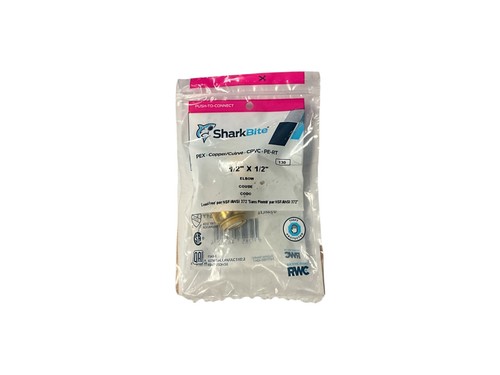 SharkBite 1/2" x 1/2" Push-to-Connect Brass 90ยฐ Elbow Plumbing Fitting PEX