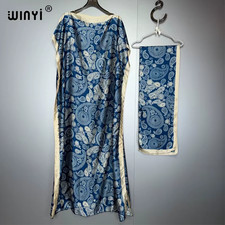 Muslim African Retro Dress for Woman Abaya Dubai Luxury Kaftan Evening Dress Ele