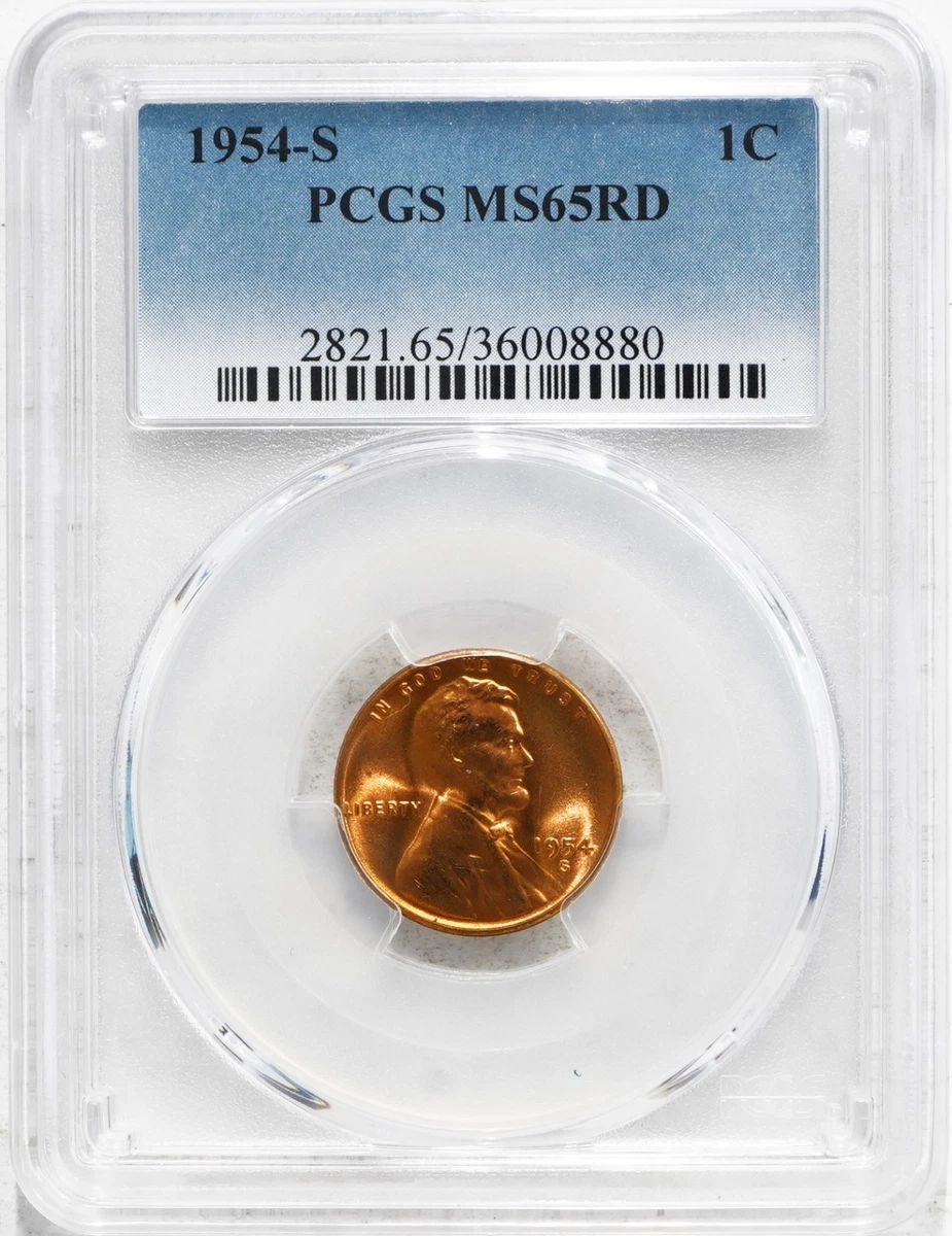 Grade MS 65 Lincoln Wheat US Small Cents (1909-1958) 1954 for sale