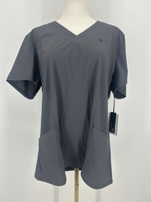 Infinity Scrubs Cherokee Women's 2 Pocket V-Neck Top XL Size IN647A Pewter