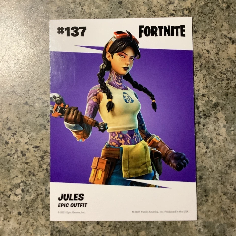 JULES CRACKED ICE Holo Foil #137 Epic Outfit Costume Fortnite Series 3 2021 - Image 2 of 2