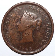 1843 New Brunswick Canada 1 Penny Token (T233)