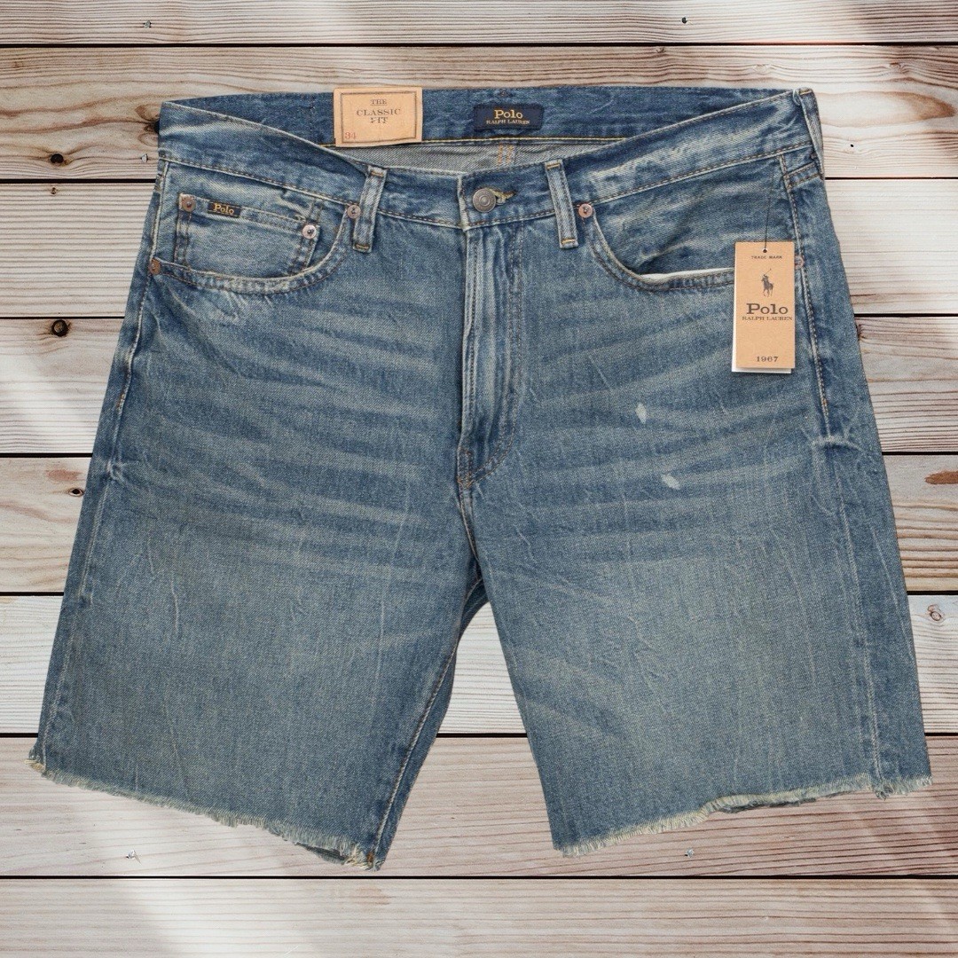 Polo Ralph Lauren 8.5-Inch Classic Fit Denim Cut Bottom Shorts 38 W RRP £139