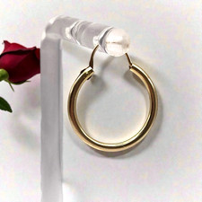 1 - One - Single - 14k Yellow Gold Thin Hoop Huggie Earring Replacement