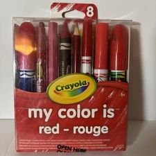 Crayola My Favorite Color Is Red 8pc Set 2015 Coloring Crayons Markers NEW