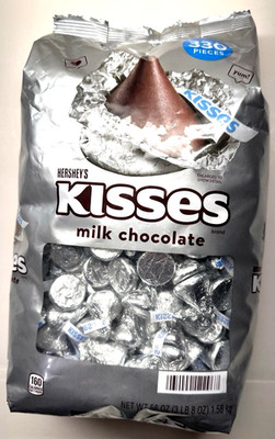 HERSHEY'S MILK CHOCOLATE KISSES candy, 56 oz, 3.5 Lbs, 330 Pieces