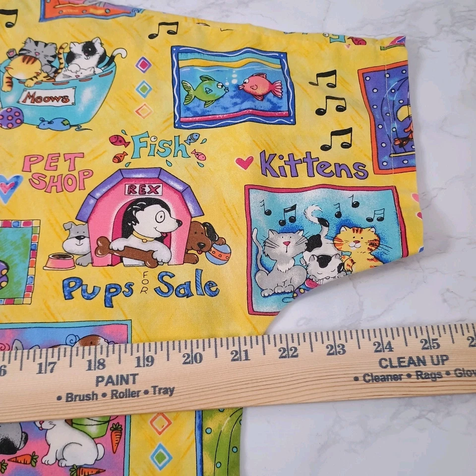 SCRUB HQ Animal Scrub Top Women XS Kitten Dog Fish Rabbit Bird Snake Music Note - Image 3 of 4