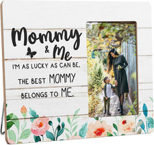 Mother and Me Picture Frame Gifts for Mom from Son Daughter, Mommy Me Wooden P