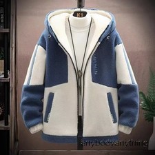 Winter Mens Hooded Fleece Wool Jacket Coat Hoodie Cardigan Casual Warm Jackets