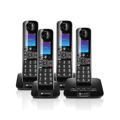 Motorola Voice D8714 Cordless Phone System w/4 Digital Handsets + Bluetooth t...