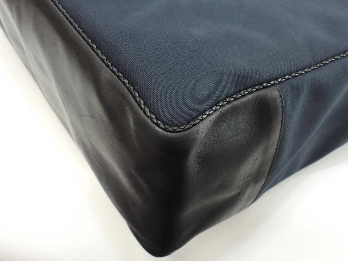 Bottega Veneta Intrecciato Tote Bag Black Cotton Leather Men's Good Condition thumbnail 7