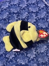 1995 Ty Beanie Baby Bubbles The Yellow & Black) Fish with PVC Pellets