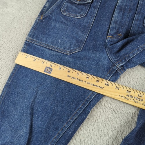 Vintage 70s JC Penney Jean Boys 18 30x30 Blue Flared Bush Pant Cargo Talon Twist - Picture 12 of 23