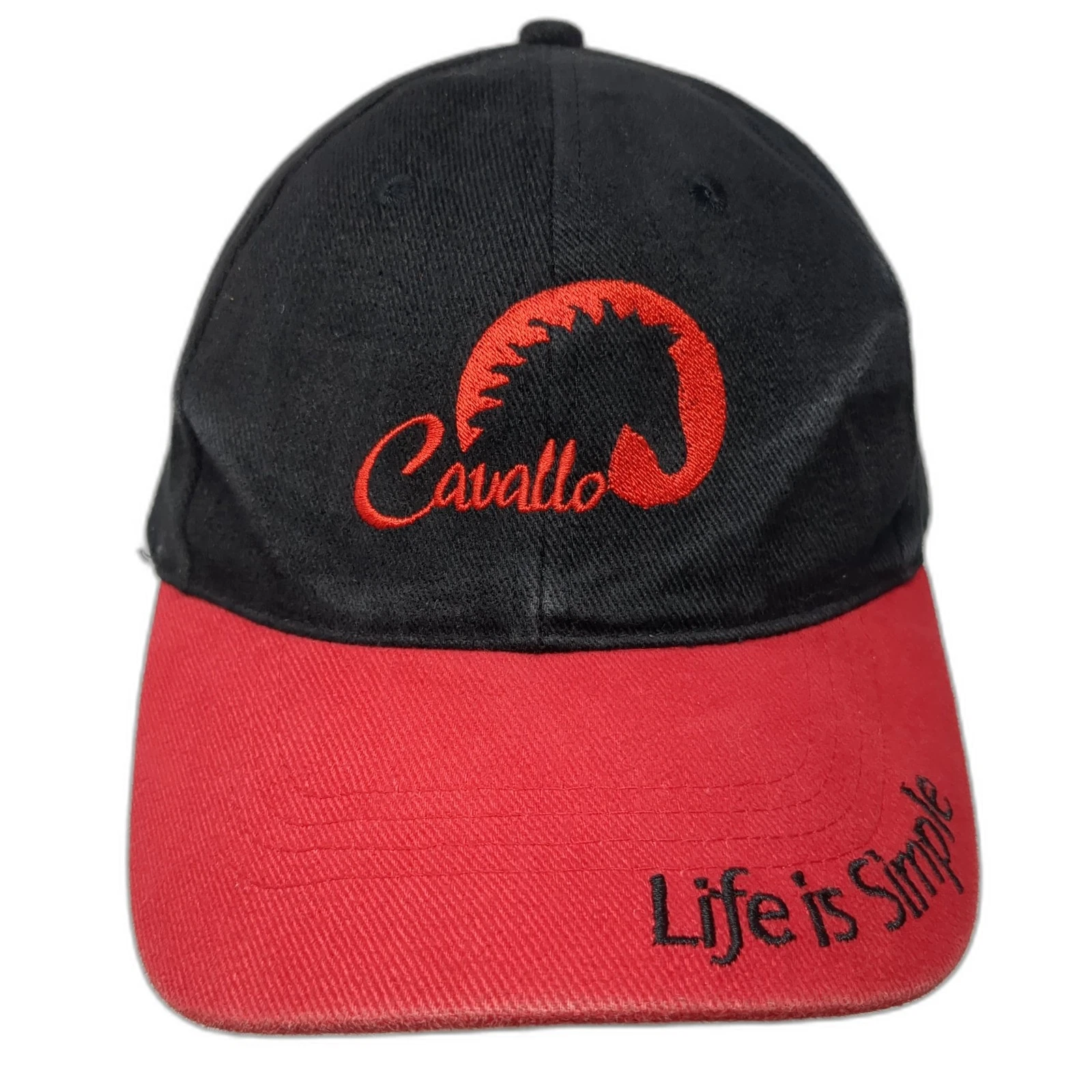 Cavallo Life Is Simple Strapback Baseball Cap Multi One Size Embroidered 6 Panel