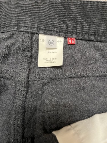 Uniqlo Cords Corduroy Pants Dark Gray Mens 33 - Picture 3 of 6