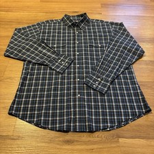 Wrangler Western Shirt Men s XL Blue Plaid Long Sleeve Pearl Snap Cowboy Retro