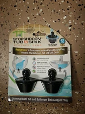 StopShroom® Universal Stopper Plug 2pk for Bathtub Bathroom Drains by TubShroom