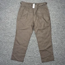 Todd Snyder Linen Pants Mens 34x30 Brown Gurkha Trousers NWT Double Buckle