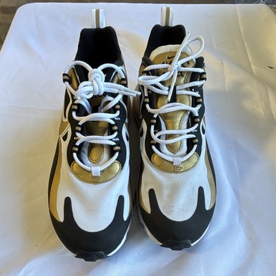 Nike Air Max 270 React Low Top Men's Lace Up Sneakers Gold White Black