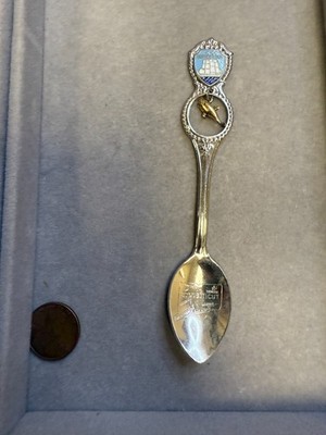 VTG Connecticut Fort US Silver-Plated Engraved Collectible Souvenir Spoon 6558