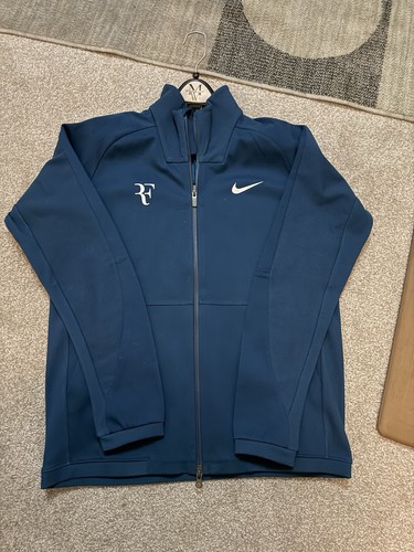 Nike RF Men's Blue Tennis Jacket Full Zip Polyester Size M Regular