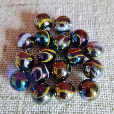 Konvolut: 17  alte Glasmurmeln, 97 g, ca. 15 mm, Vintage