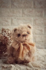 Handmade Artist Teddy Bear. Collectible joined toy OOAK Bear decor